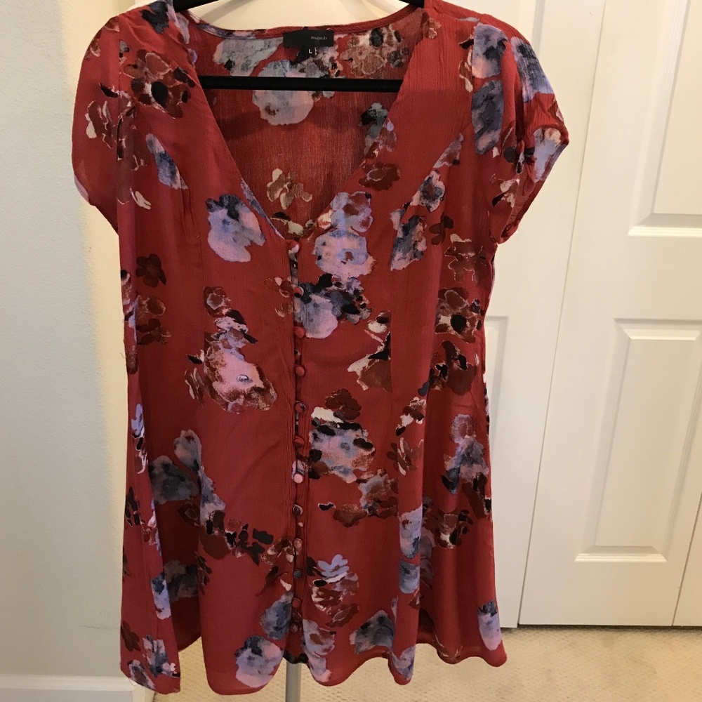 Mini Skater Dress in Floral Print - EUC - L